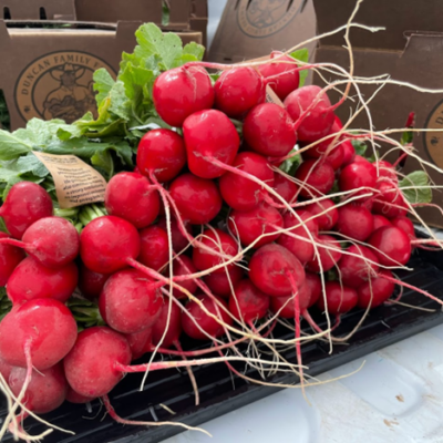 radish on tray